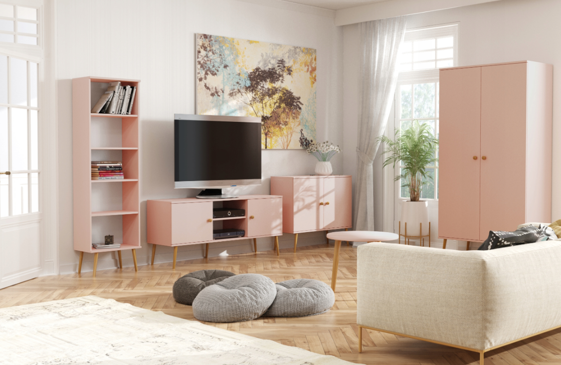 Kolekcja mebli ROSE róż naturalny sypialnia